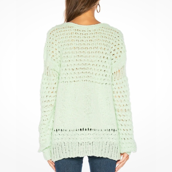 Free People Crashing Waves Pullover Sweater in Mint Sz M NWT $148R - Picture 3 of 10